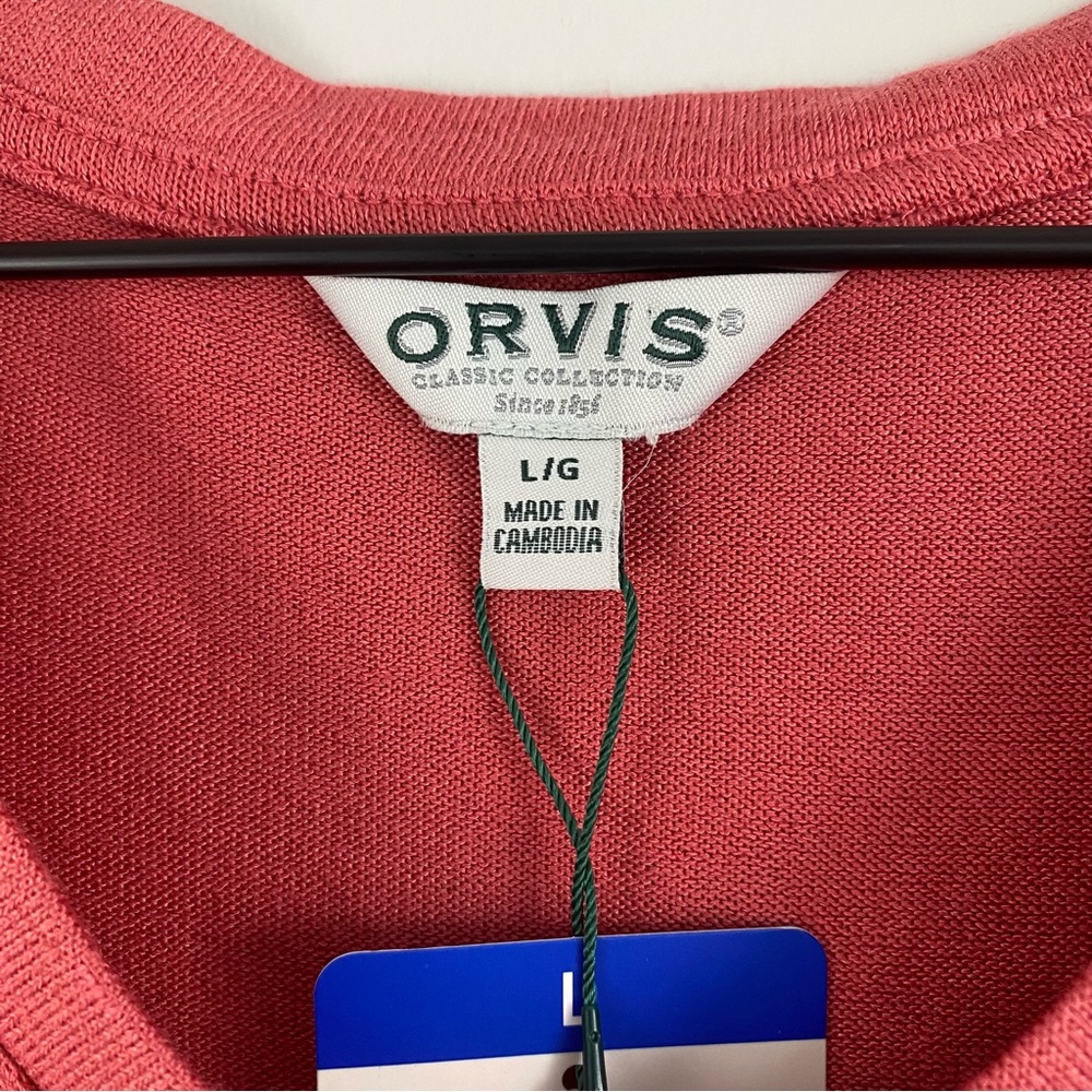 Orvis Dark Orange V-Neck Tunic Top - Picture 6 of 10